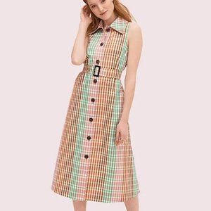 NWT Kate Spade Rainbow Plaid Shirtdress